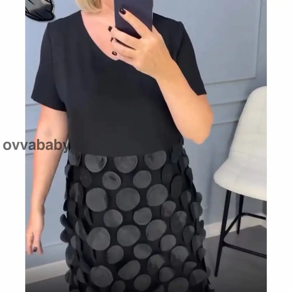 Elegantes schwarzes Kleid mit V-Ausschnitt und unregelmäßiger Jacke Zweiteiliges Set Kleider