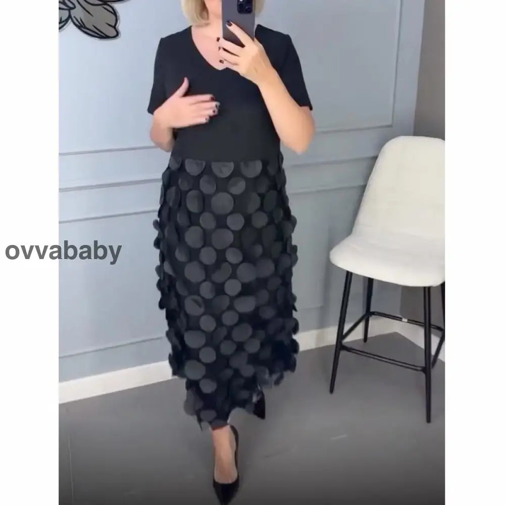 Elegantes schwarzes Kleid mit V-Ausschnitt und unregelmäßiger Jacke Zweiteiliges Set Kleider