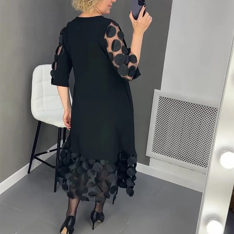 🔥Neue Angebote 2025🔥Ausgestelltes Kleid in Übergröße mit Punktedekor