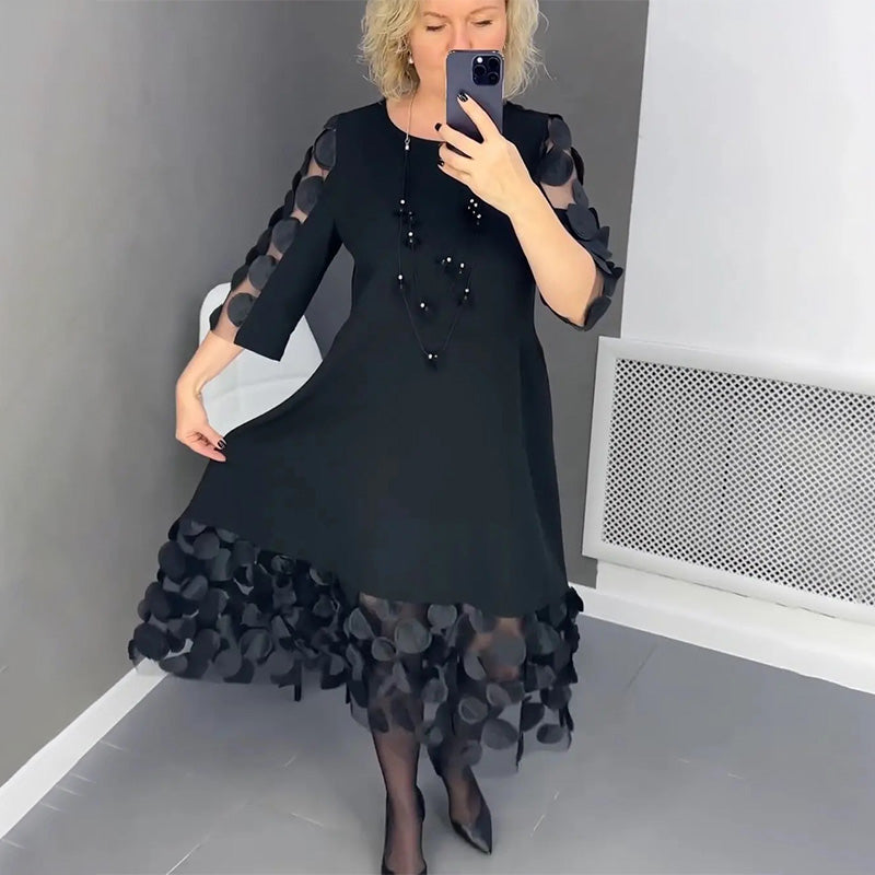 🔥Neue Angebote 2025🔥Ausgestelltes Kleid in Übergröße mit Punktedekor