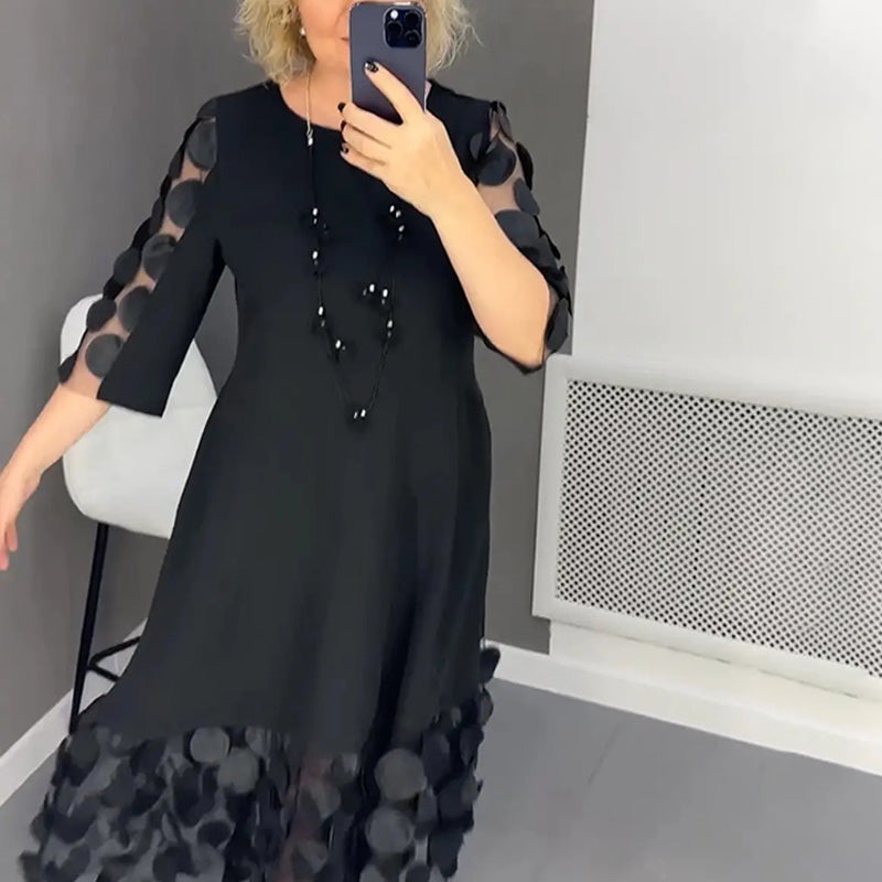🔥Neue Angebote 2025🔥Ausgestelltes Kleid in Übergröße mit Punktedekor