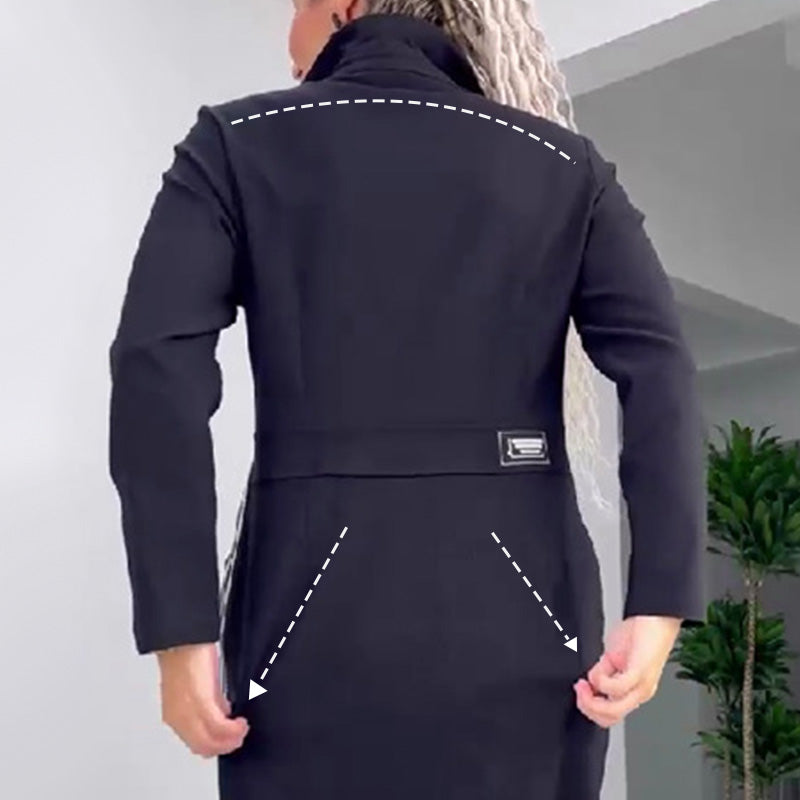 💖Langärmliges Button-Down-Kleid mit Schlitz für Damen - ✈️ Kostenlose Lieferung