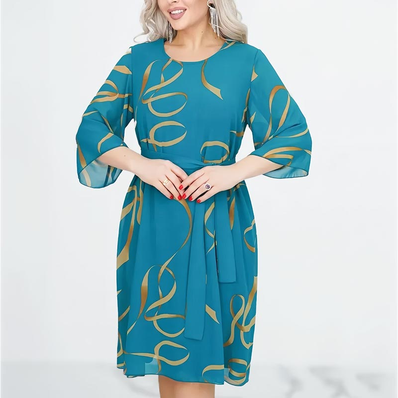 💃Elegantes, lockeres Midikleid mit gerüschten Ärmeln