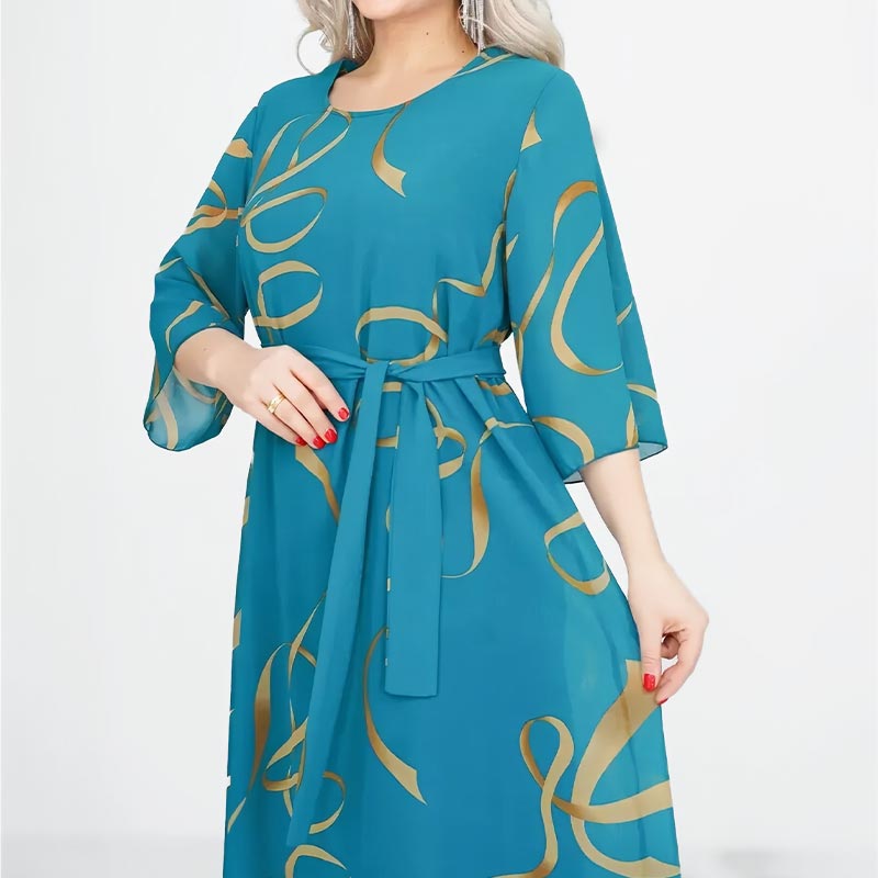 💃Elegantes, lockeres Midikleid mit gerüschten Ärmeln