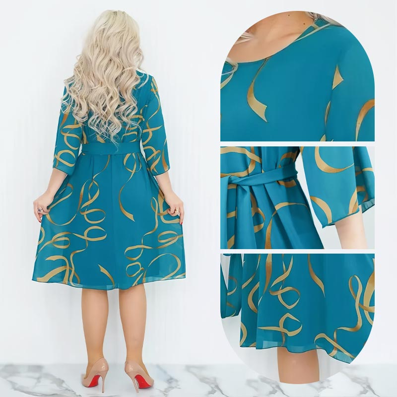 💃Elegantes, lockeres Midikleid mit gerüschten Ärmeln