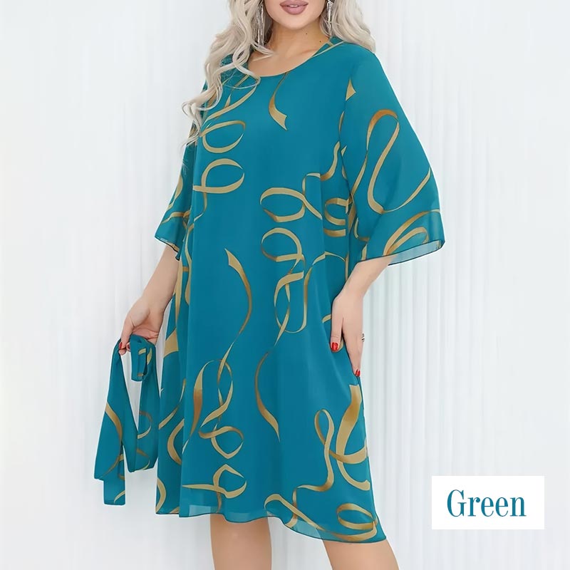 💃Elegantes, lockeres Midikleid mit gerüschten Ärmeln