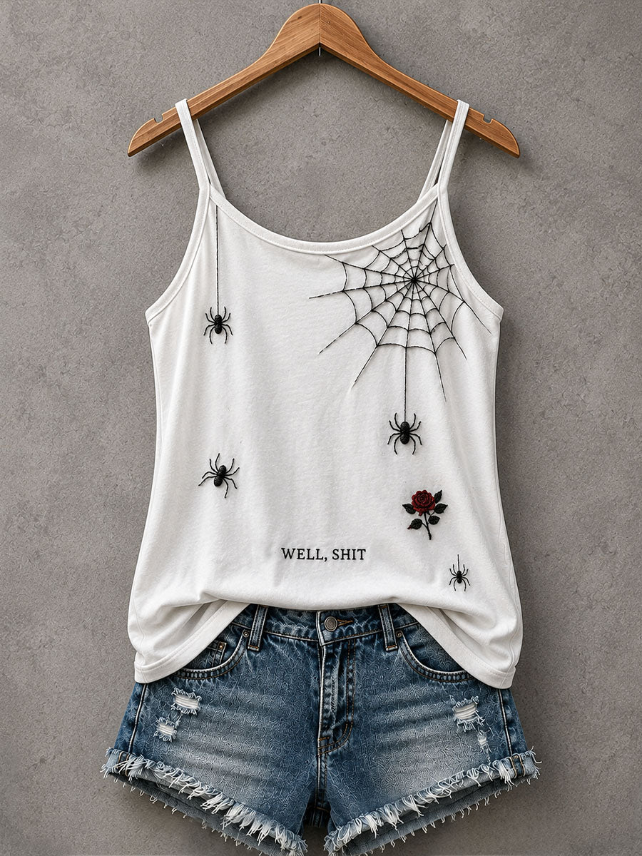 Damen-Gothic-Spinnen-Top