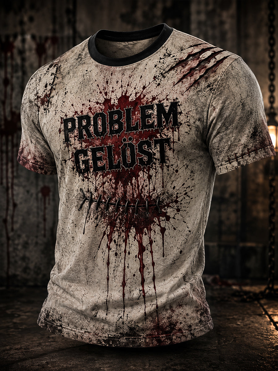 Herren-Halloween-Kunstdruck-T-Shirt