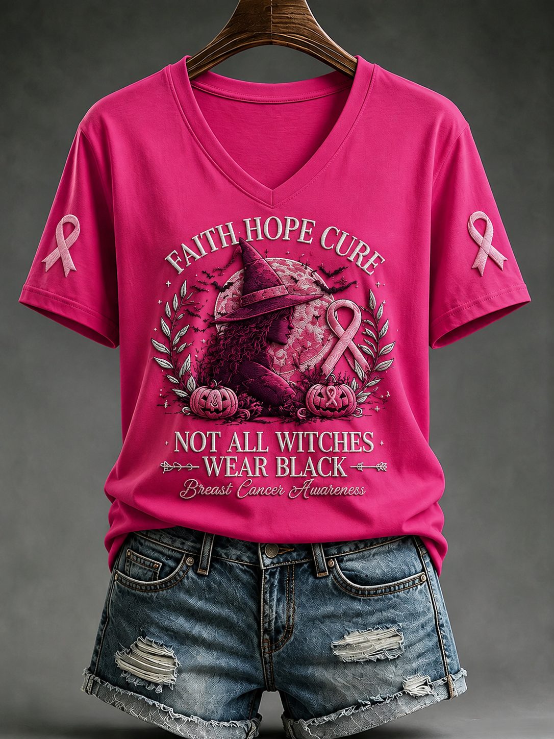 Frauen im Oktober Wir tragen Rosa Kurzarm T-Shirt