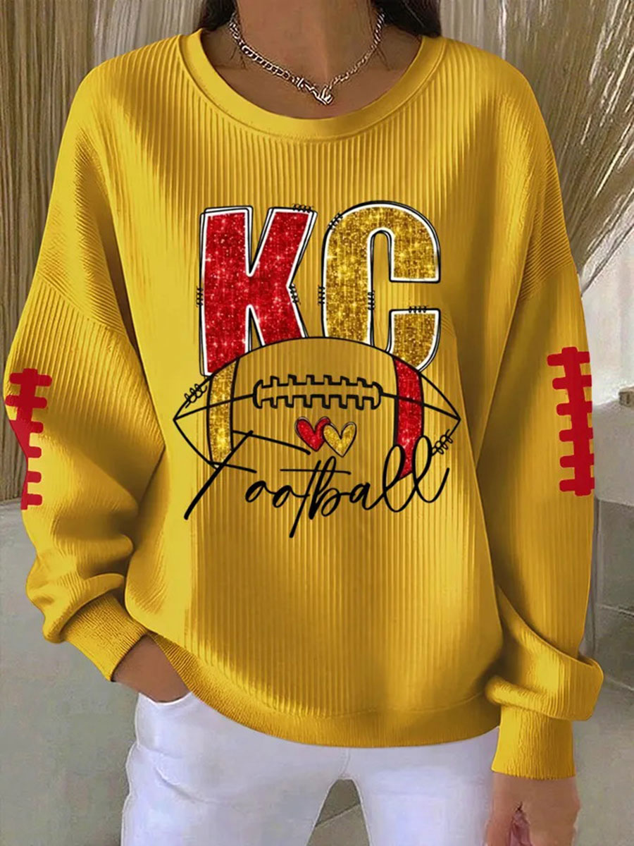 Frauen Spieltag Fußball druck Casual Sweatshirt