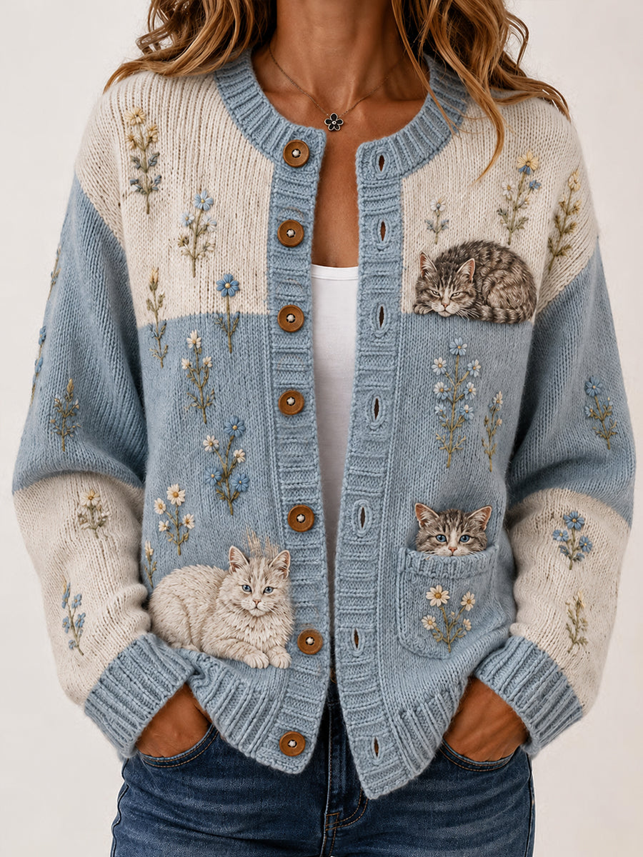 Damen Cardigan Casual Animal Art Print