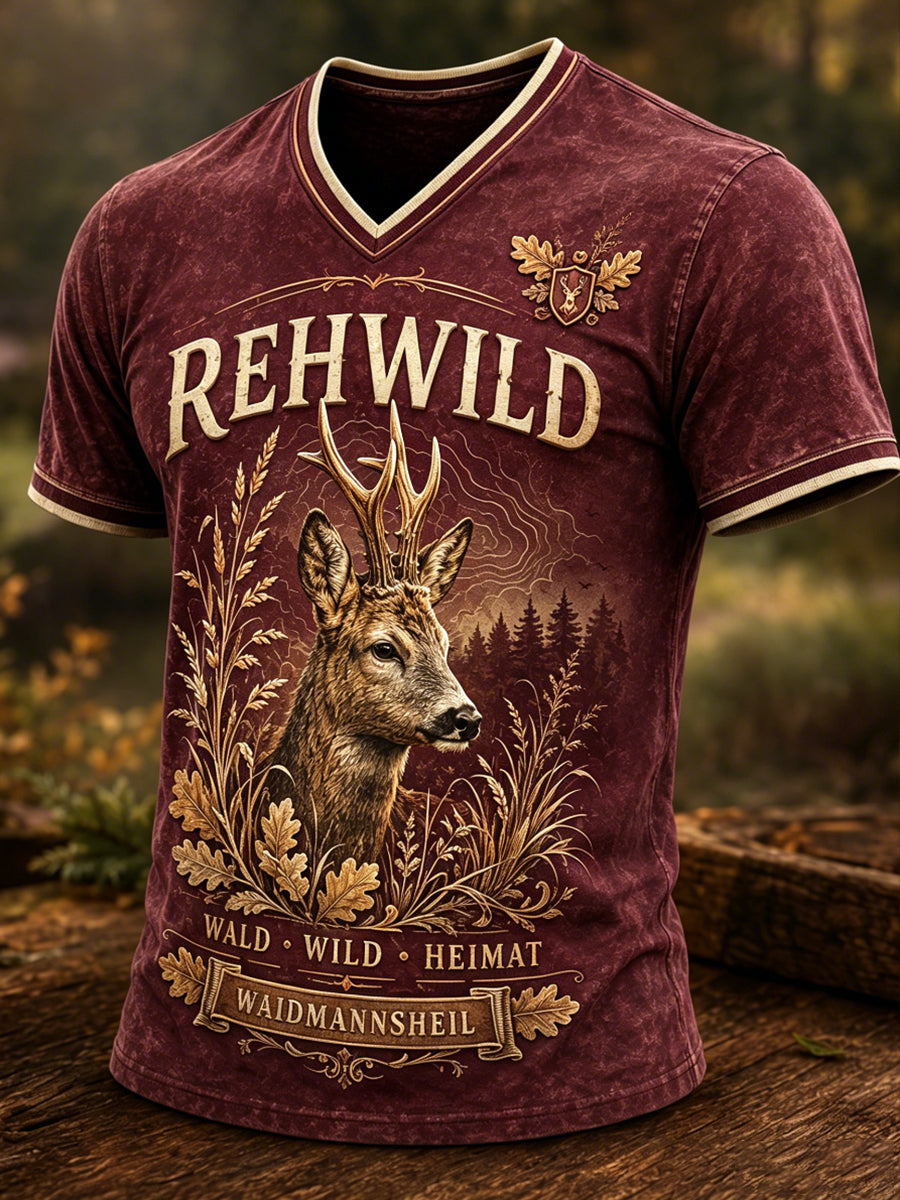 Herren-T-Shirt mit V-Ausschnitt zur deutschen Jagdsaison