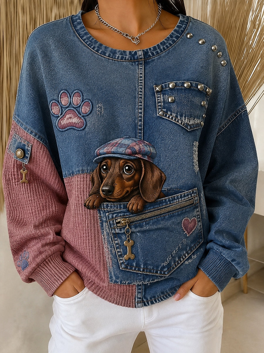 Damen-Sweatshirt mit lustigen Tieren