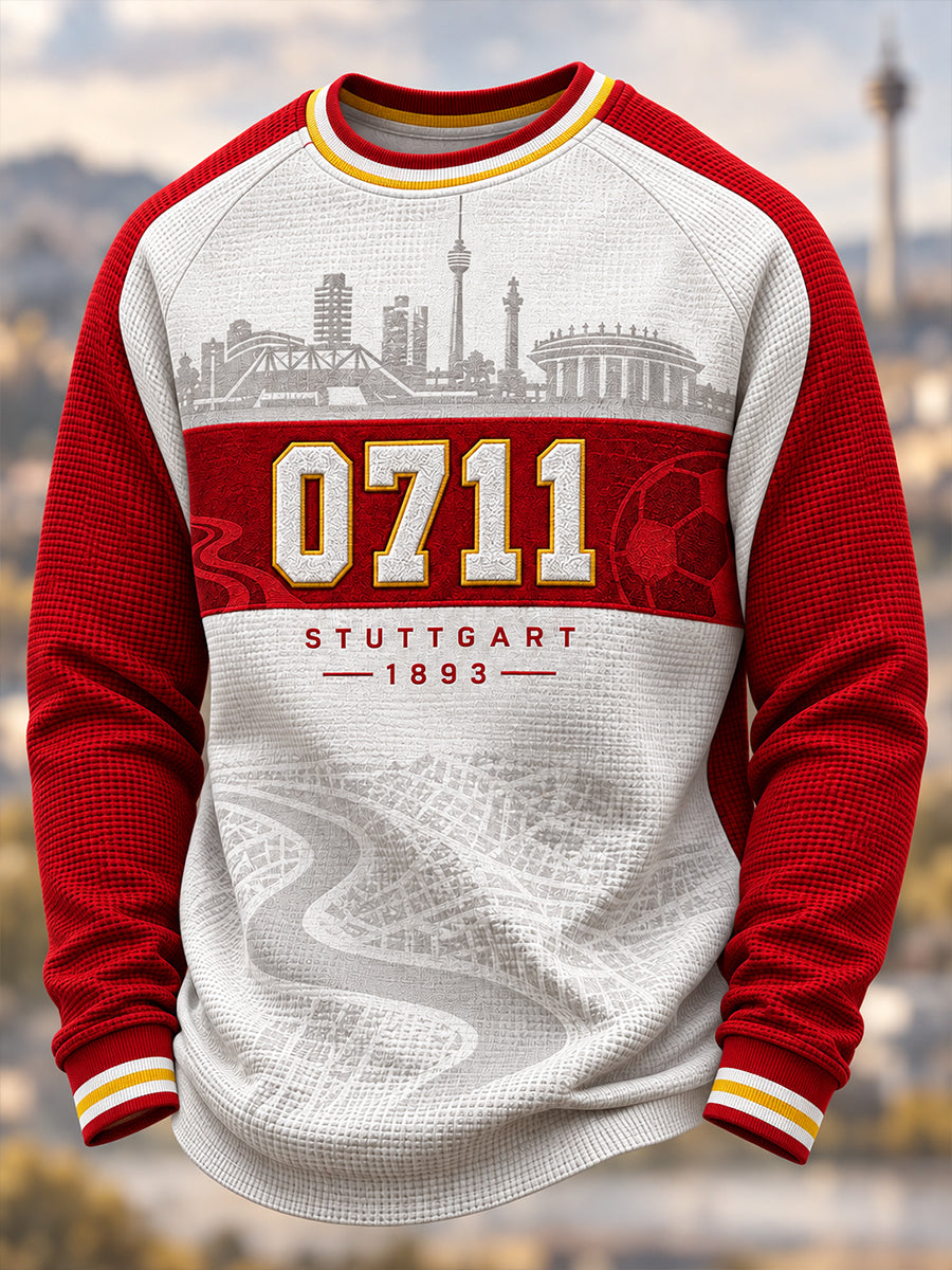 Herren-Waffel-Longsleeve-T-Shirt
