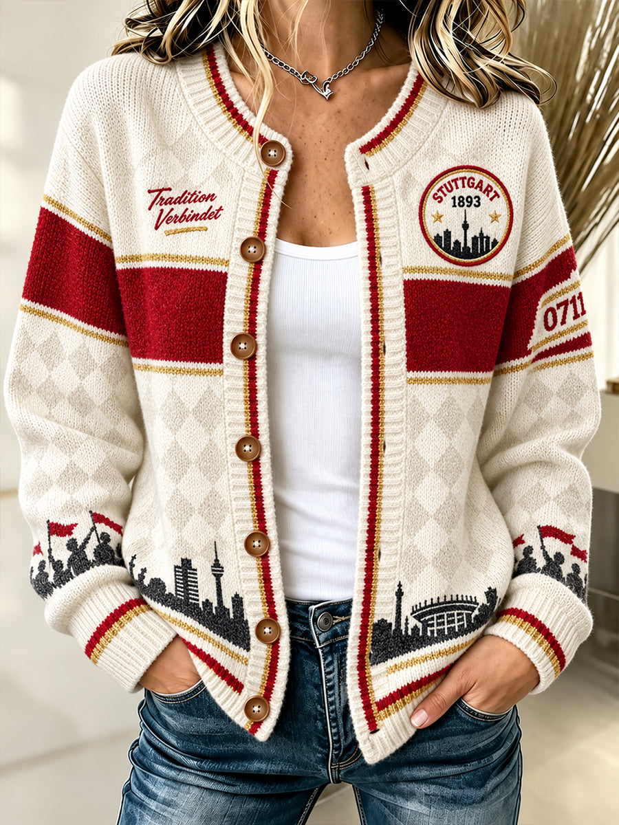 Damen-Strickjacke im Cardigan-Stil von