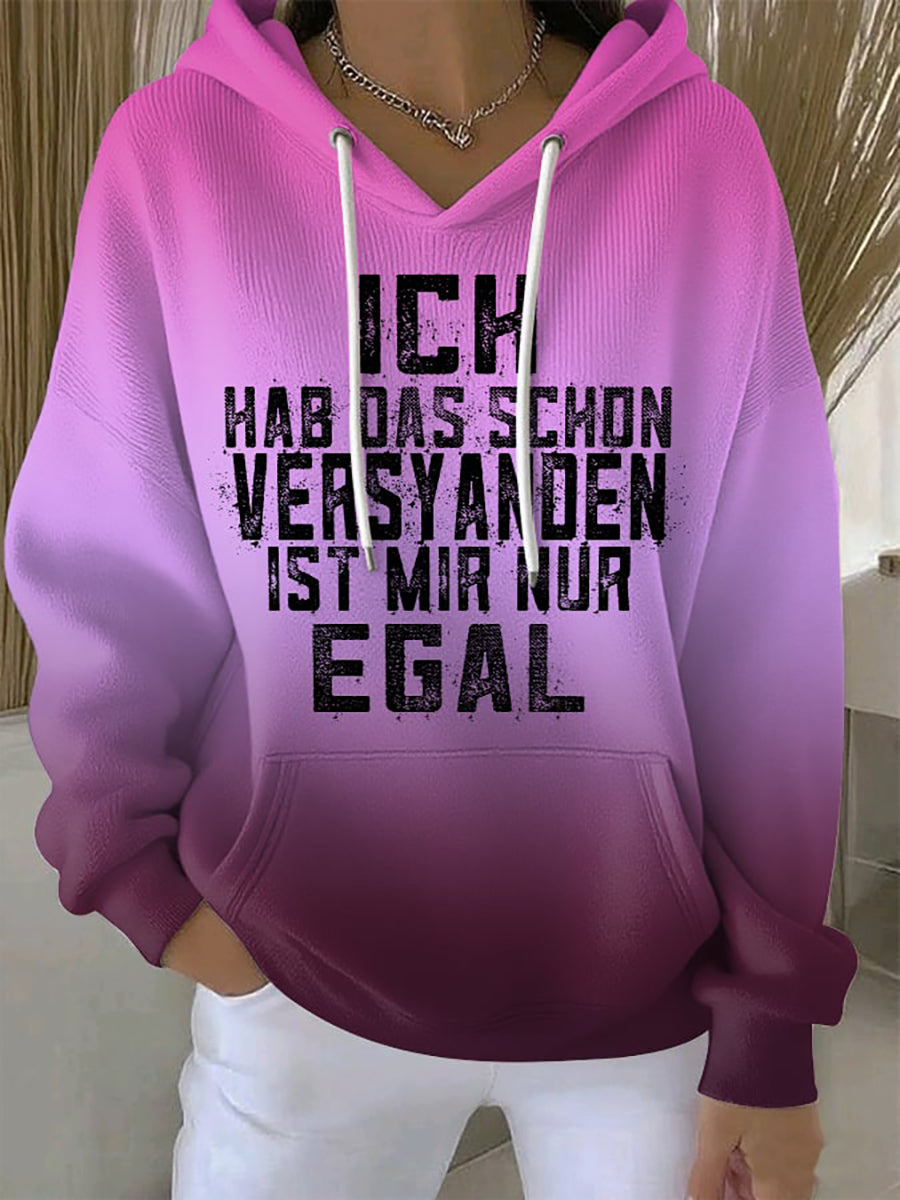 Frauen-Hoodie mit witzigem deutschem Slogan-Print