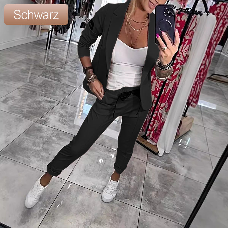 🌺Letzter Tag Verkauf 50% Rabatt🌺2-teiliges Set aus lässiger Anzugjacke und Hose für Damen