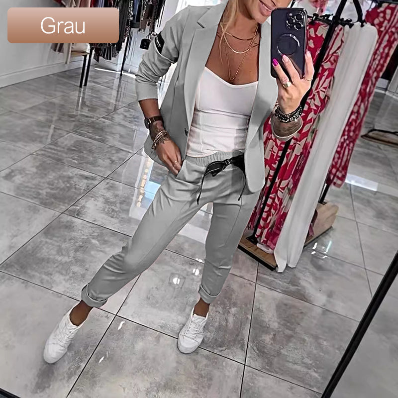 🌺Letzter Tag Verkauf 50% Rabatt🌺2-teiliges Set aus lässiger Anzugjacke und Hose für Damen