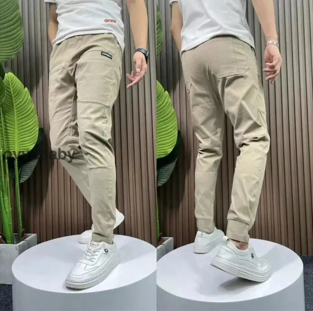 🔥2025 HOT SALE🔥High Stretch Skinny Cargohose Mit Mehreren Taschen für Herren Khaki / 32(150LB-160LB) Hosen