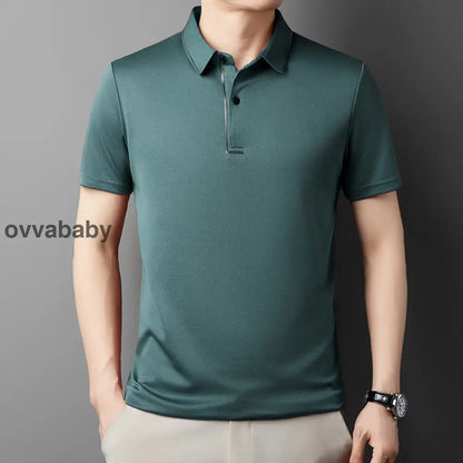 ✨2025 Neue Ankunft✨Herren Ice Silk Business Casual Revers Shirt👚 Oberteile