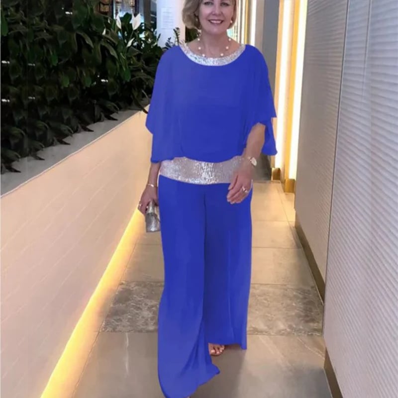 🔥💃 Elegantes zweiteiliges Set im Colorblock-Stil mit Pailletten