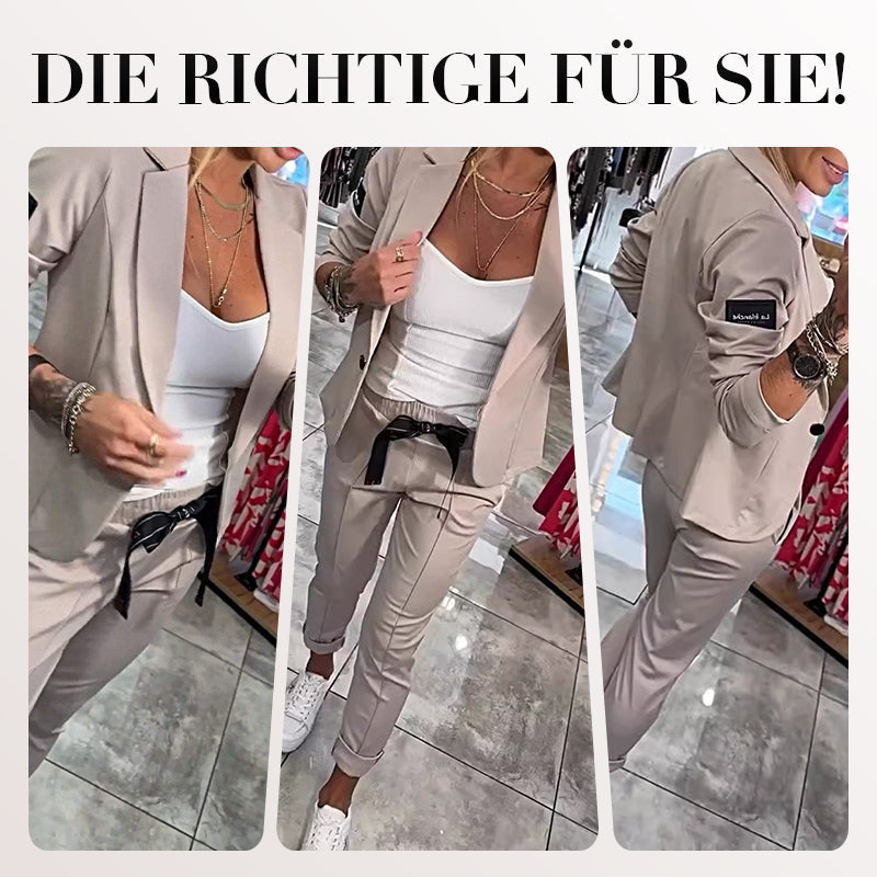 🌺Letzter Tag Verkauf 50% Rabatt🌺2-teiliges Set aus lässiger Anzugjacke und Hose für Damen