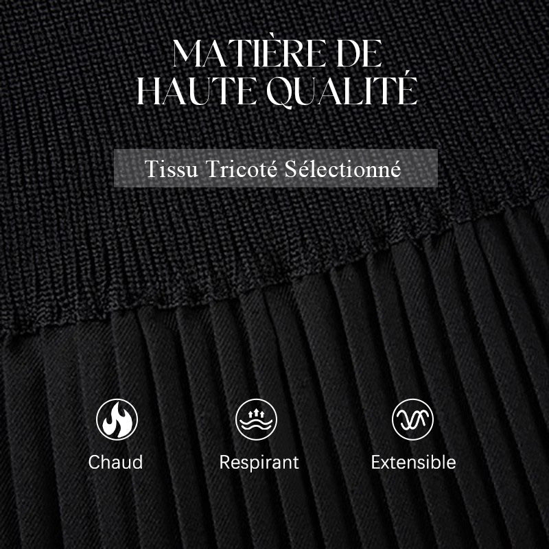 🔥50% Rabatt heute 🎁Elegantes Schwarzes Plisseekleid für Damen mit Laternenärmeln