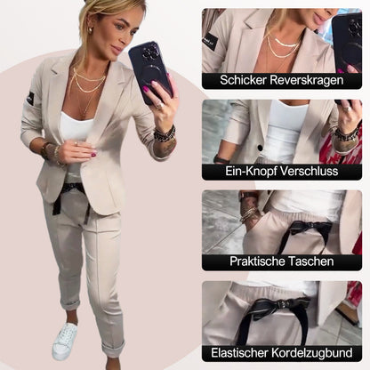🌺Letzter Tag Verkauf 50% Rabatt🌺2-teiliges Set aus lässiger Anzugjacke und Hose für Damen