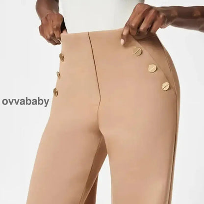 💖50 % Rabatt💖 Damen-Plus-Size-Hochdehnbare Hochtaillen-Hosen mit weitem Bein Hosen