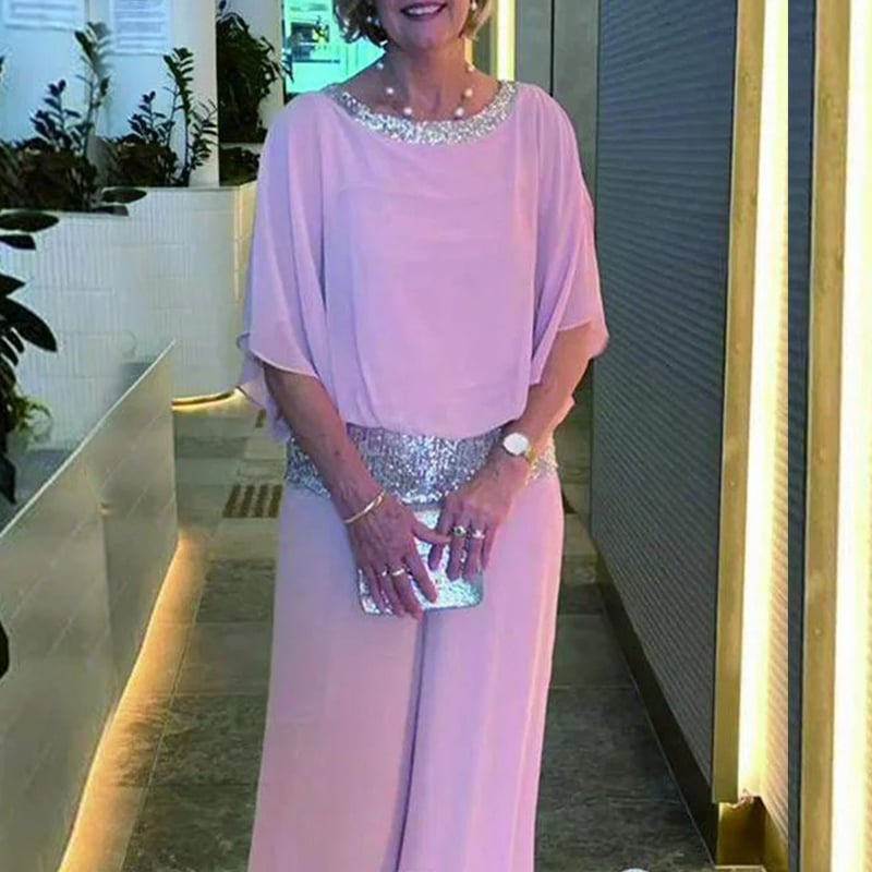 🔥💃 Elegantes zweiteiliges Set im Colorblock-Stil mit Pailletten