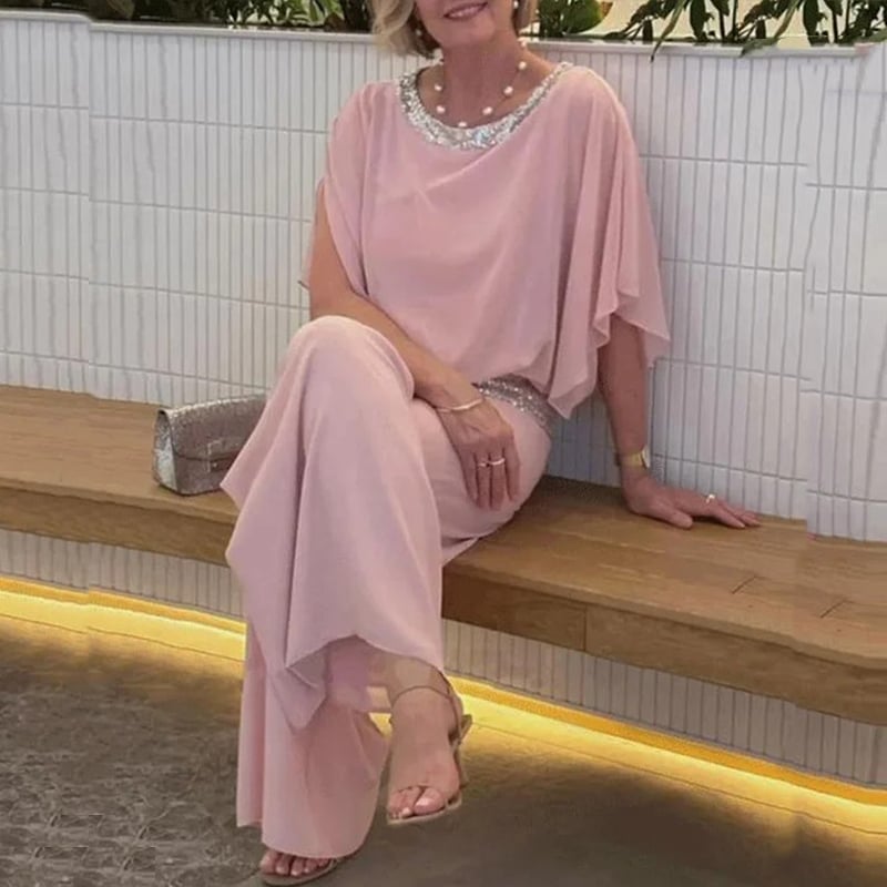 🔥💃 Elegantes zweiteiliges Set im Colorblock-Stil mit Pailletten