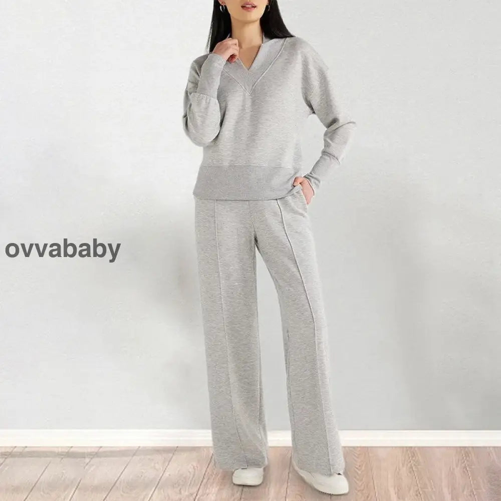 Frauen Freizeitanzug 2-teiliges Set Grau / S/EU34-36 Zweiteilige Sets