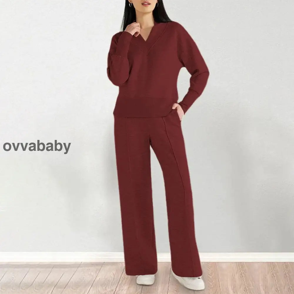 Frauen Freizeitanzug 2-teiliges Set Rot / M/EU38-40 Zweiteilige Sets