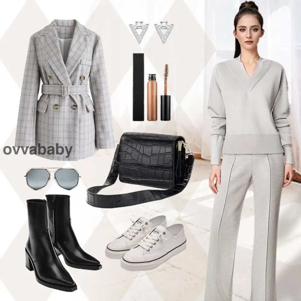 Frauen Freizeitanzug 2-teiliges Set Zweiteilige Sets