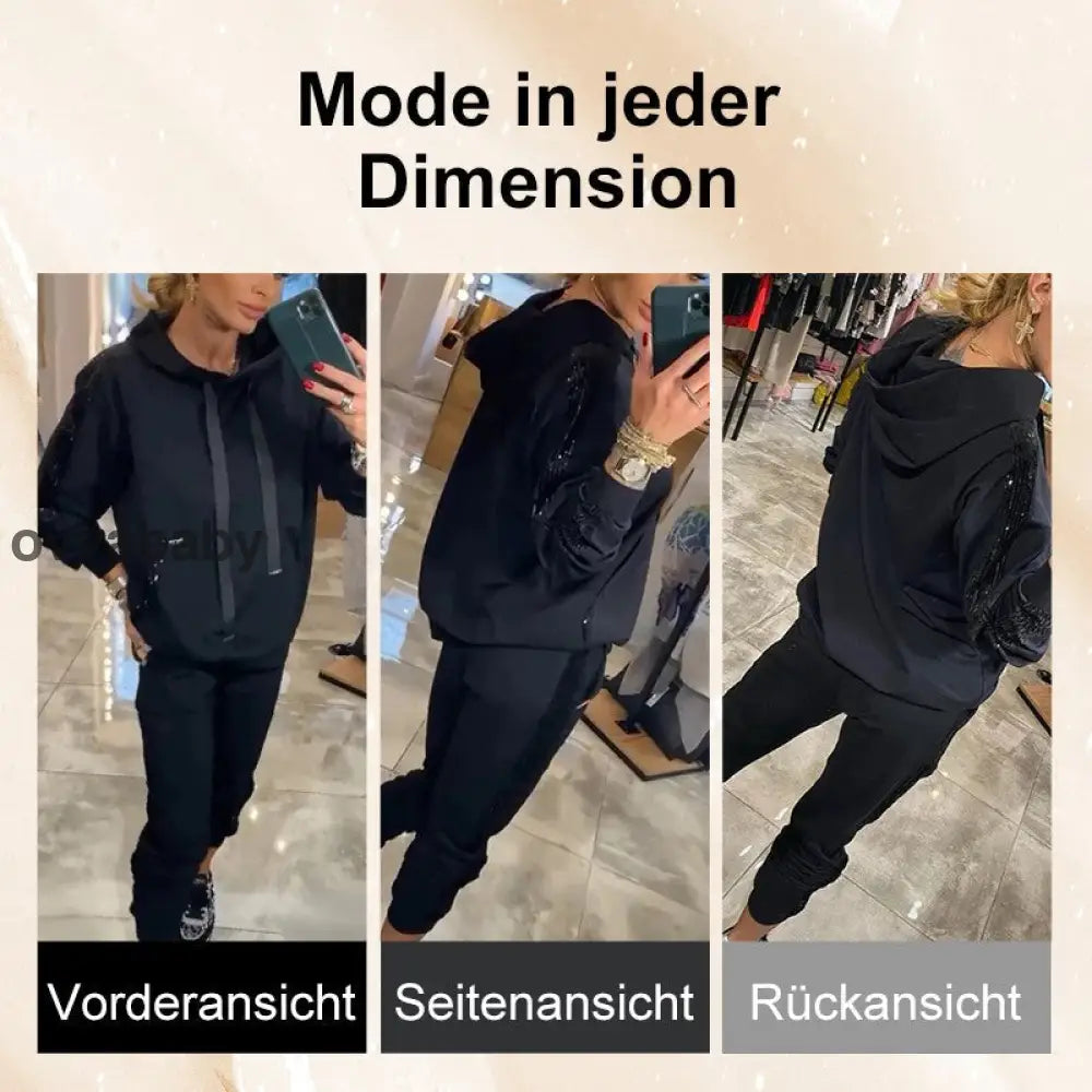 🌸Frühjahrsangebote💐✨Zweiteiliges Set mit Kapuzenoberteil und Hose mit Kordelzug für Frauen Zweiteilige Sets