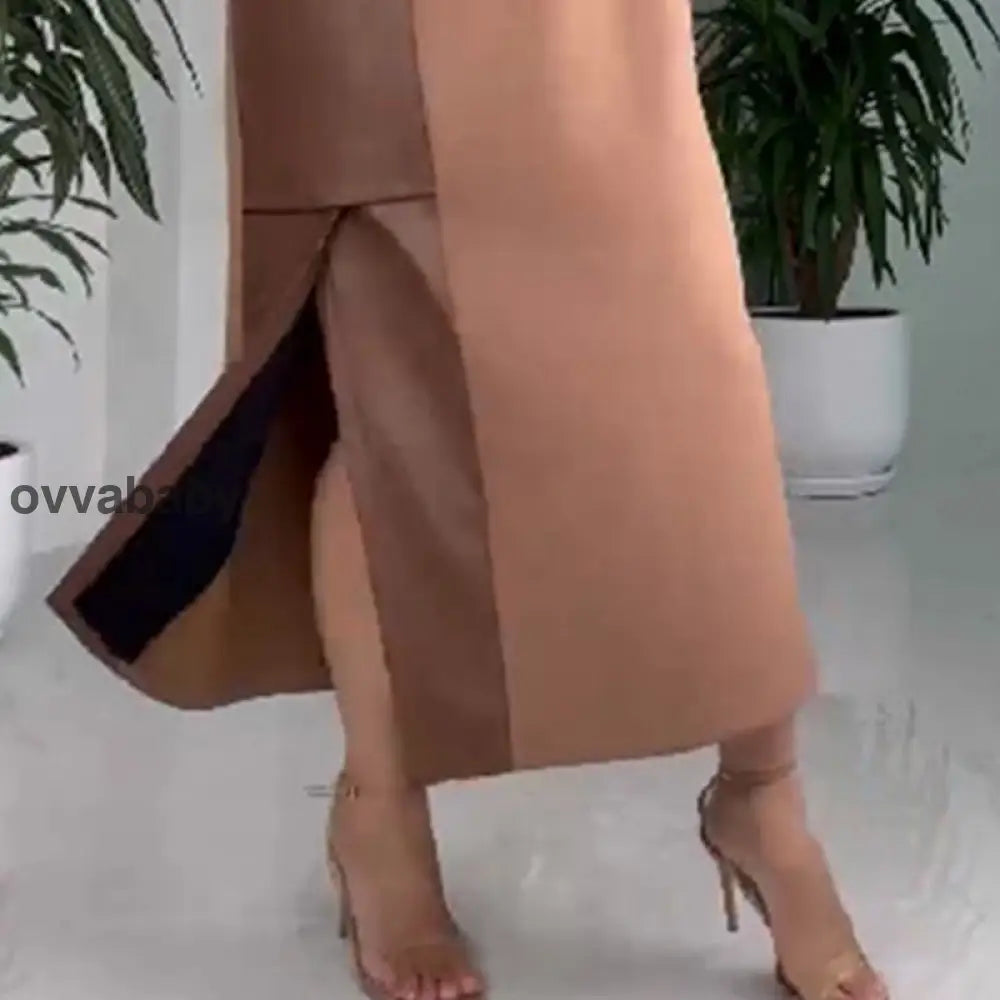 💥Hot Sale-49% Off💥Women’s Casual Loose Leather Patchwork Dress with Pockets Kleider