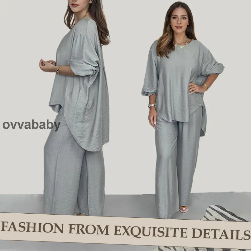 💞Langärmelige Hosen mit hoher Taille und weitem Bein für Frauen Anzug Hosen