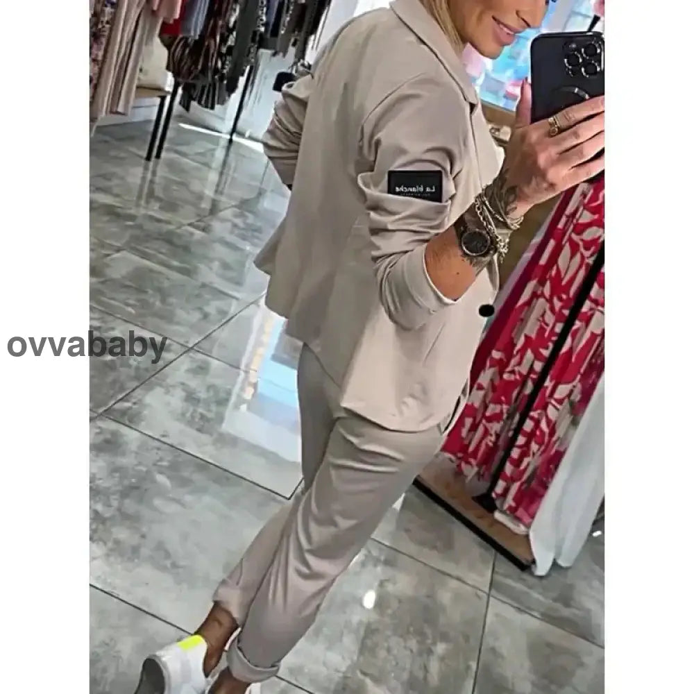 🌺Letzter Tag Verkauf 50% Rabatt🌺2-teiliges Set aus lässiger Anzugjacke und Hose für Damen Zweiteilige Sets