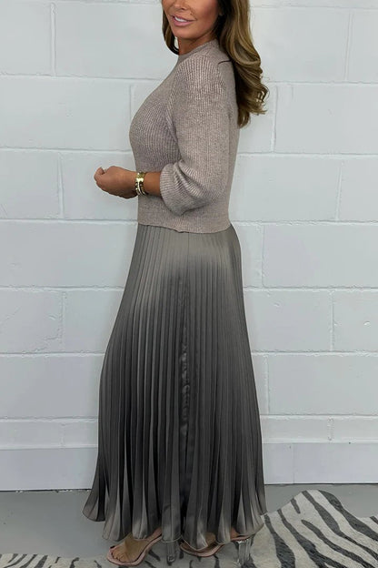 🔥40% Rabatt in Arbeit🔥Elegante und stilvolle Faltenkleider mit Rundhalsausschnitt für Damen