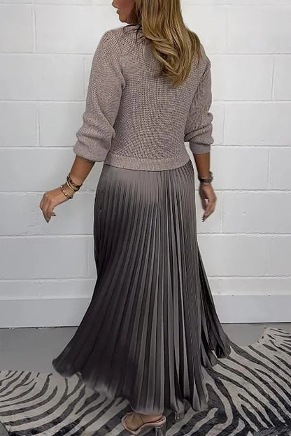 🔥40% Rabatt in Arbeit🔥Elegante und stilvolle Faltenkleider mit Rundhalsausschnitt für Damen