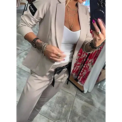 🌺Letzter Tag Verkauf 50% Rabatt🌺2-teiliges Set aus lässiger Anzugjacke und Hose für Damen