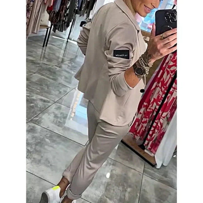 🌺Letzter Tag Verkauf 50% Rabatt🌺2-teiliges Set aus lässiger Anzugjacke und Hose für Damen