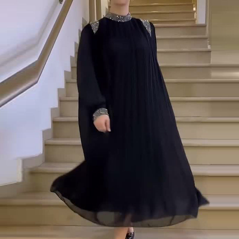 🔥Big Sale 50% OFF🔥Rhinestone Sparkle Pleated Midi Dress