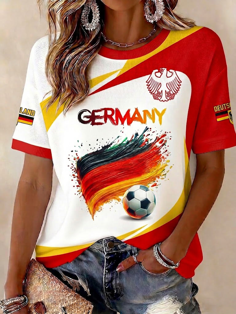Damen-Fußball-T-Shirt mit Deutschland-Druck