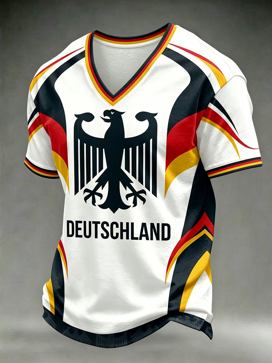 Herren-T-Shirt mit deutschem Fußball-Lover-Print