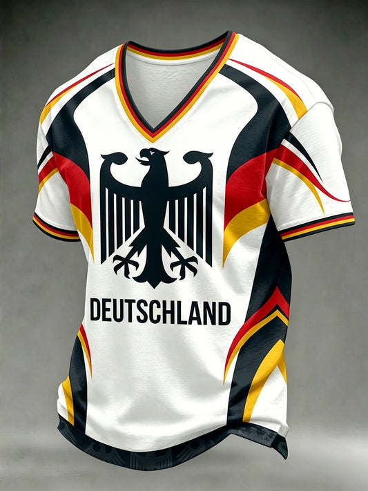 Herren-T-Shirt mit deutschem Fußball-Lover-Print