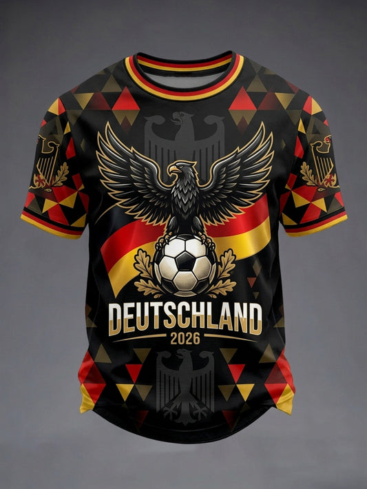 Herren-T-Shirt mit kurzen Ärmeln – Fußballliebhaber Deutschland