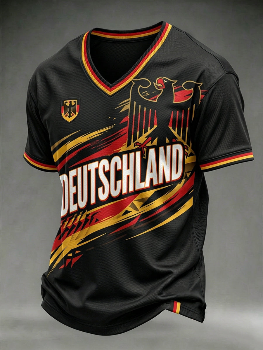 Herren-T-Shirt mit deutschem Fußball-Lover-Print