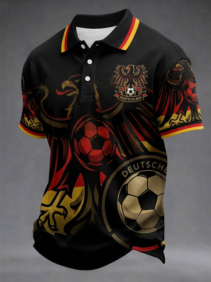 Herrenhemd mit deutschem Fußball-Liebhaber-Print