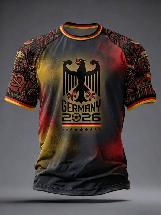 Herren-T-Shirt mit kurzen Ärmeln – Fußballliebhaber Deutschland